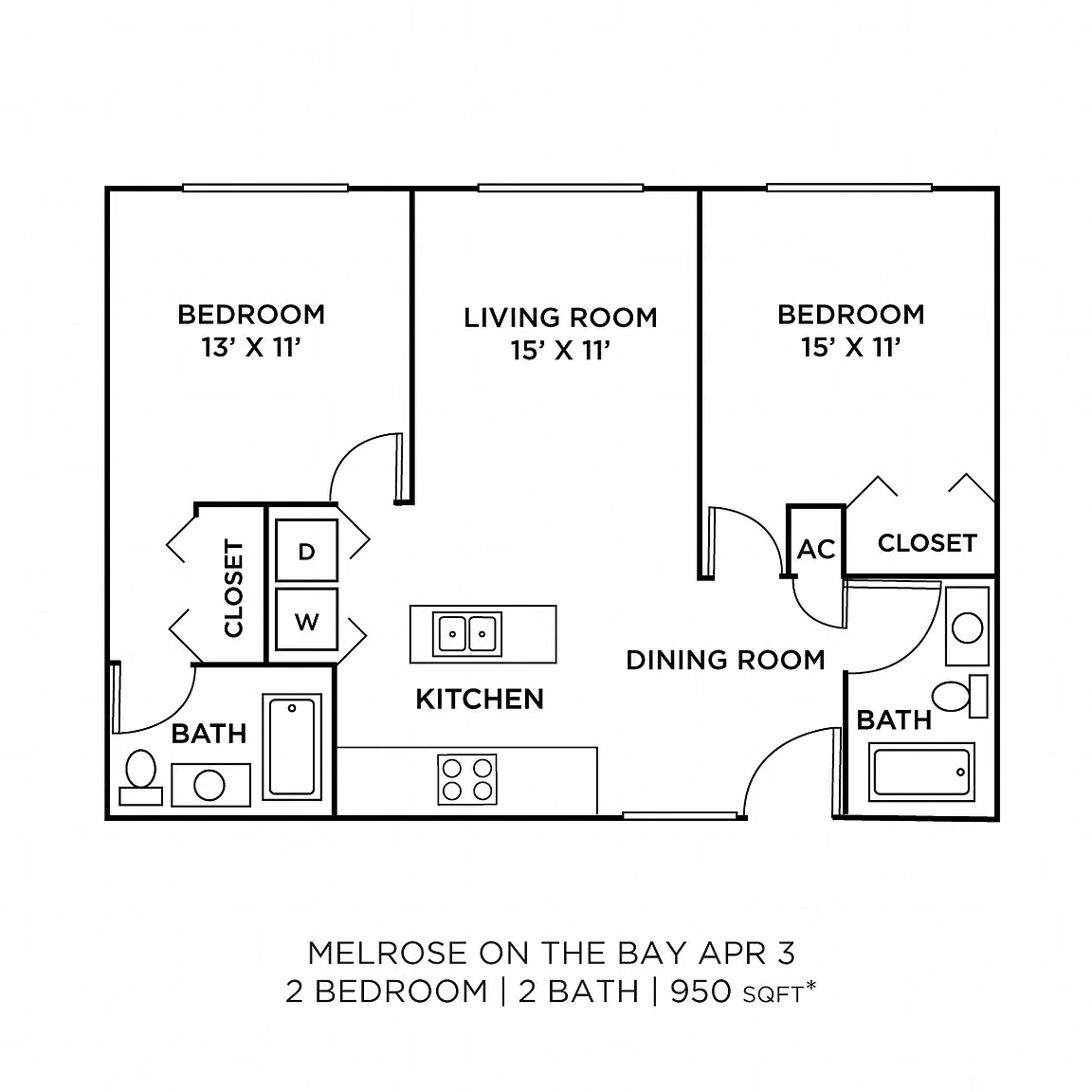 Melrose on the Bay Apartment Homes – Floor plan