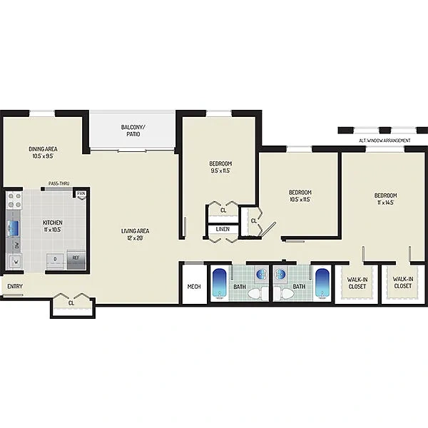 Whitehall Square Apartments – Floor plan