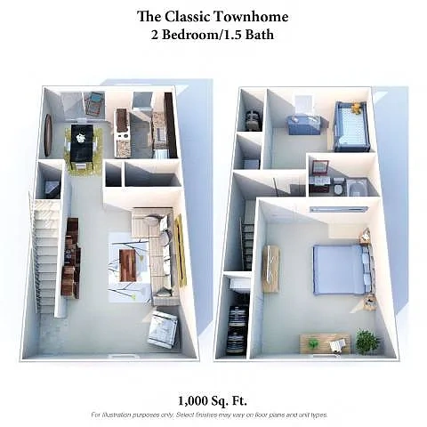 Miamisburg by the Mall – The Classic: 2 Bed, 1.5 Bath Townhome