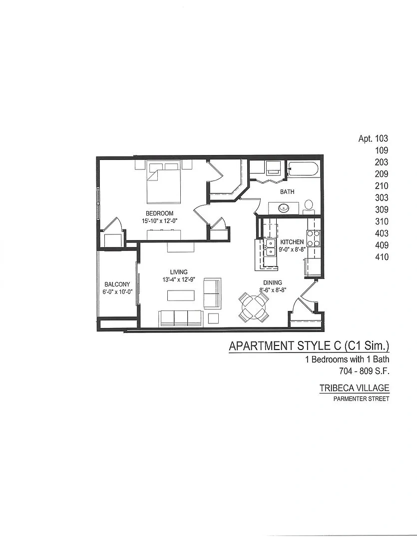 Tribeca Village – Floor plan