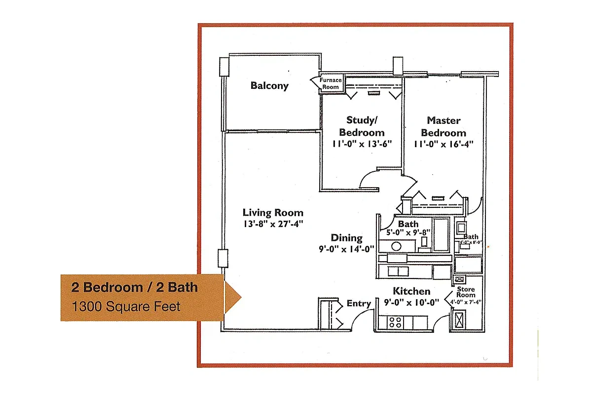 Highland Towers – Two Bedroom - 2 Bath