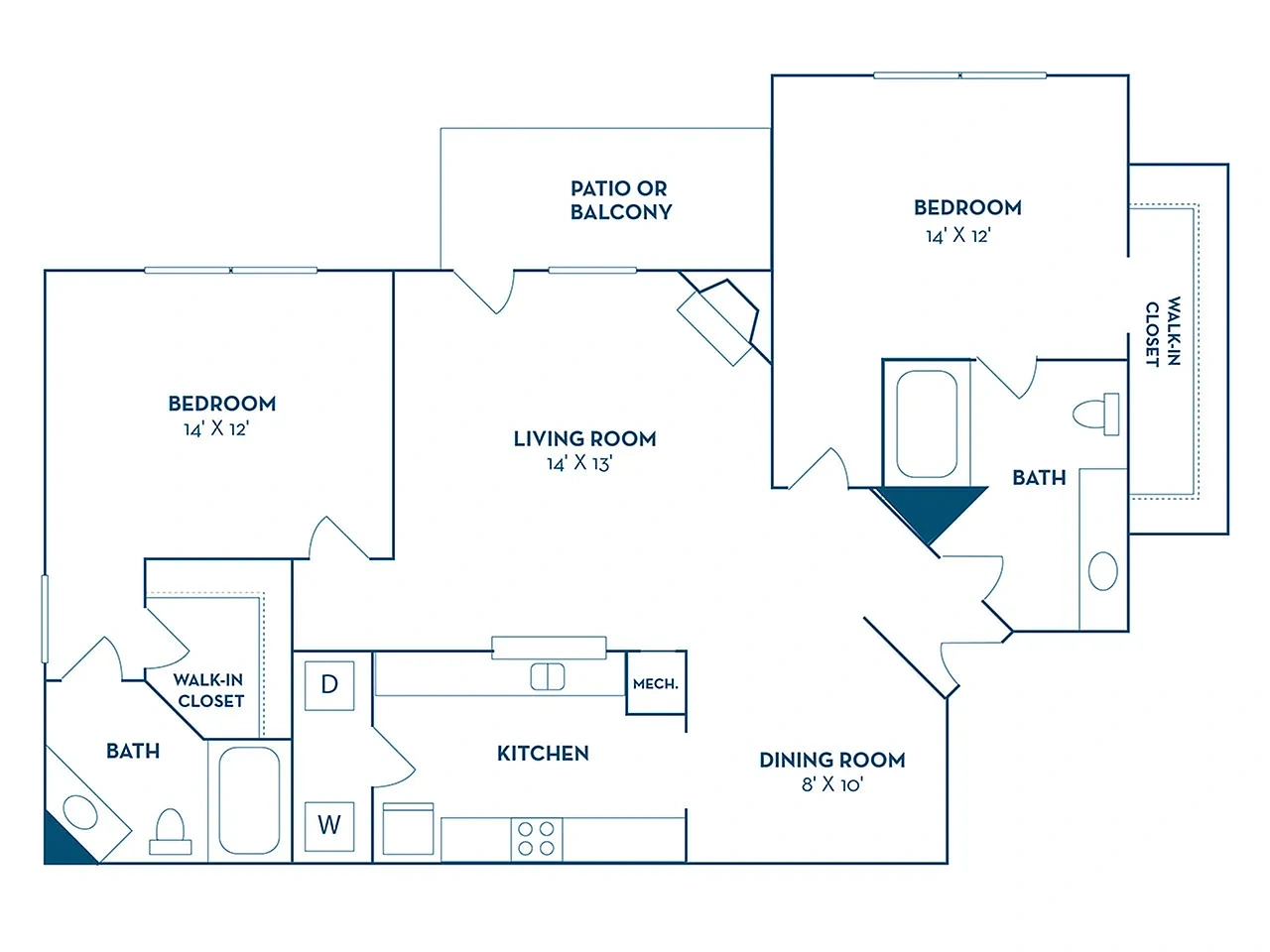 The 1800 at Barrett Lakes Apartments – Floor plan