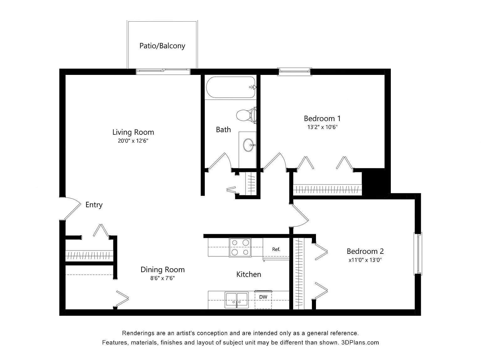 Fox Pointe Apartments – Floor plan
