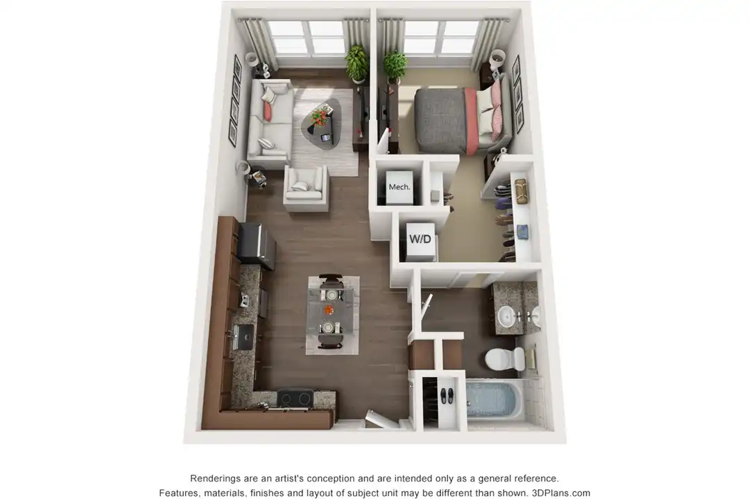 1-bed apartment, 70 m²